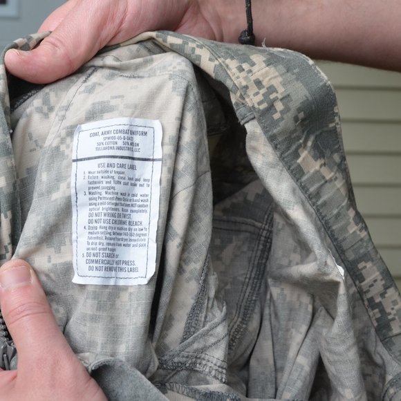 men's small regular army fatigues military jacket green camo camouflage cammo - Picture 8 of 8